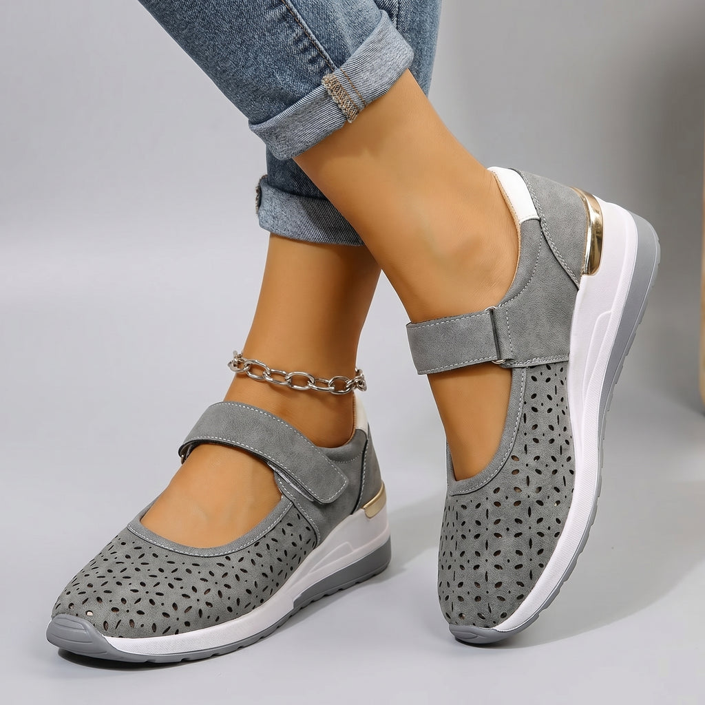 Lena Strap Comfort Shoes - Color:Gray;Size:36