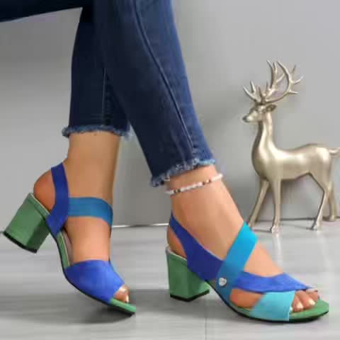 Linda Open Toe Block Heels