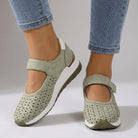 Lena Strap Comfort Shoes - Color:Green;Size:36